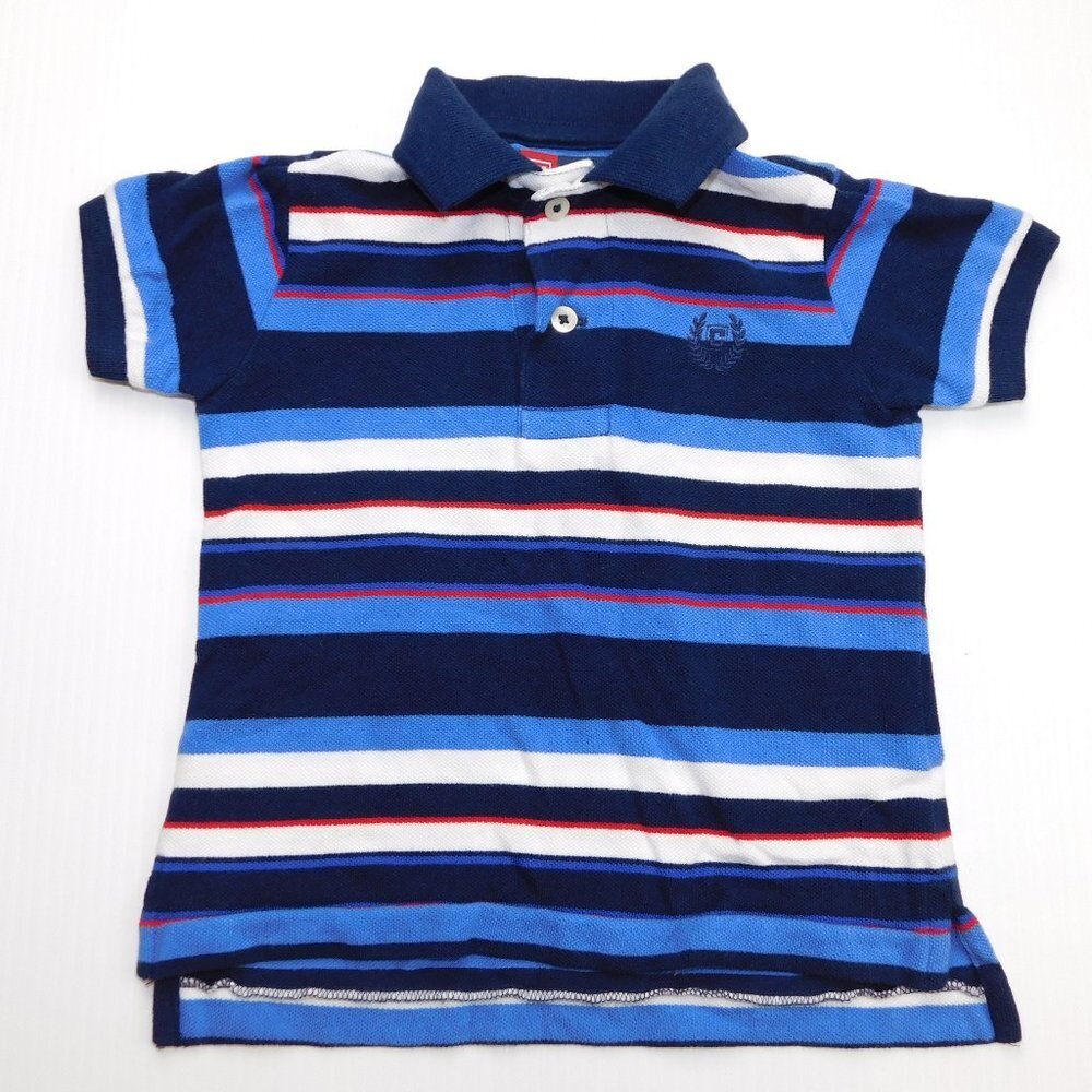 Chaps Polo Shirt Blue White Red Striped Baby Boy 12 Months 12M